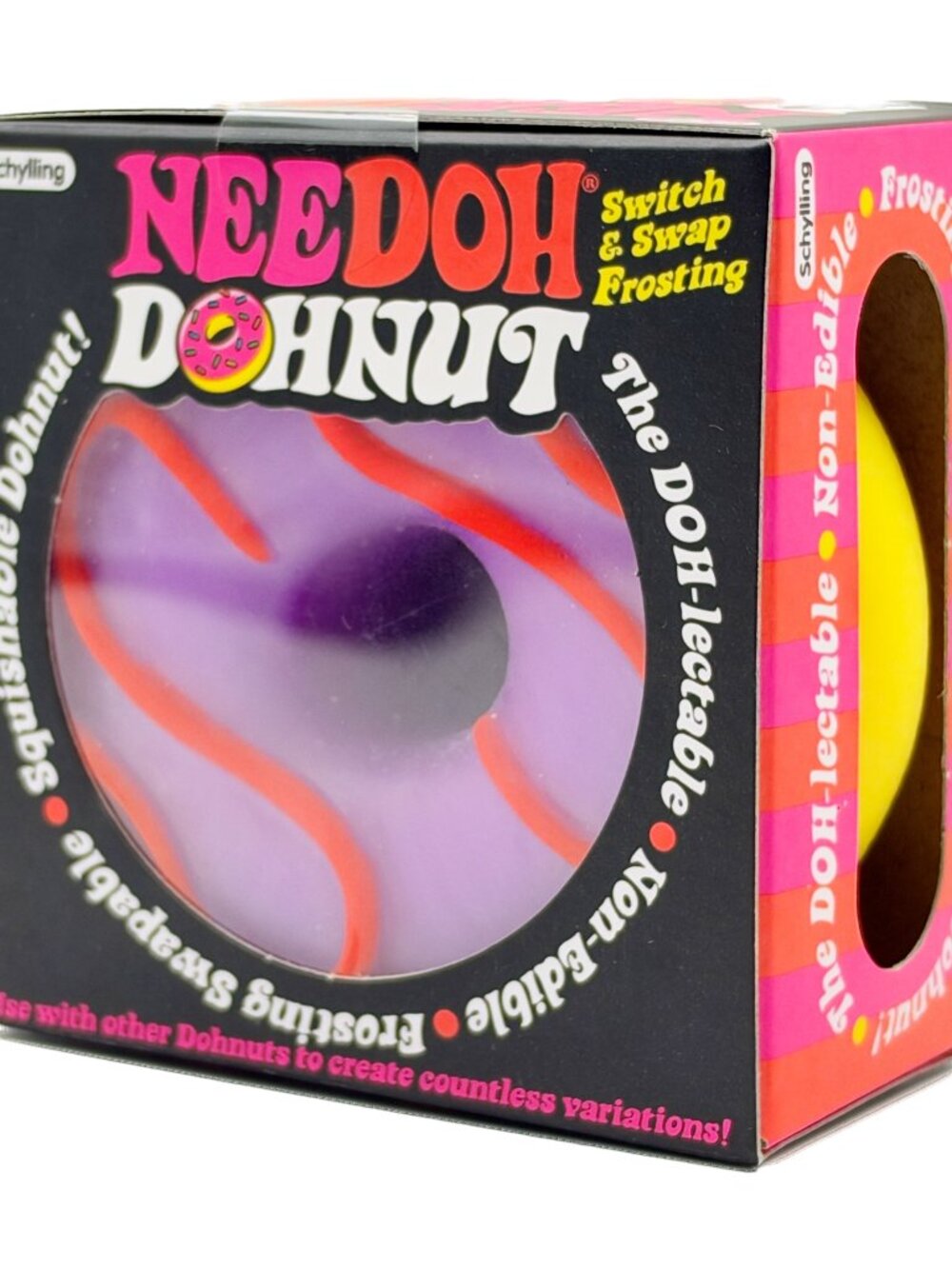 Schylling NeeDoh Dohnut Sensory Fidget Toy Yellow & Purple Frosting